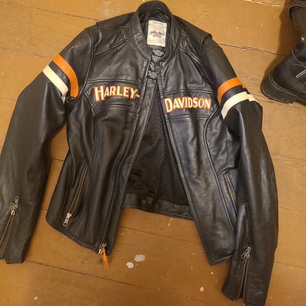 Women's harley leather coat